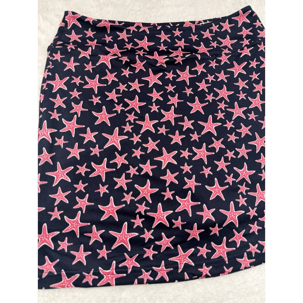 GOLFTINI Size Medium NWT Navy Hot Pink Shooting Stars Pull On Golf Skort